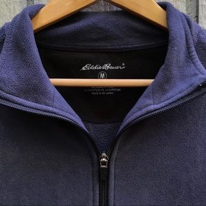 Eddie Bauer navy fleece zip up collared jacket